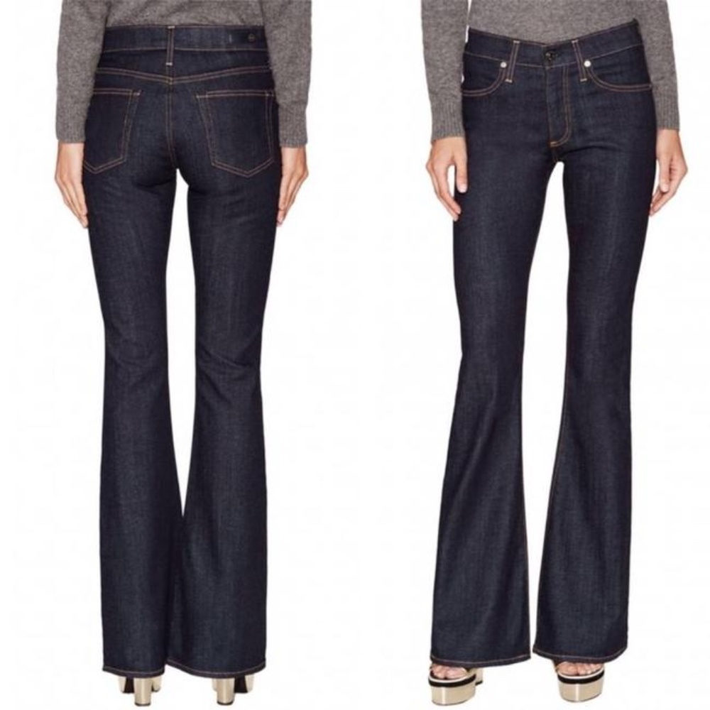 AG Adriano Goldschmied Farrah 70's Bell Bottom Jeans Dark Rinse Wash Denim SZ 29